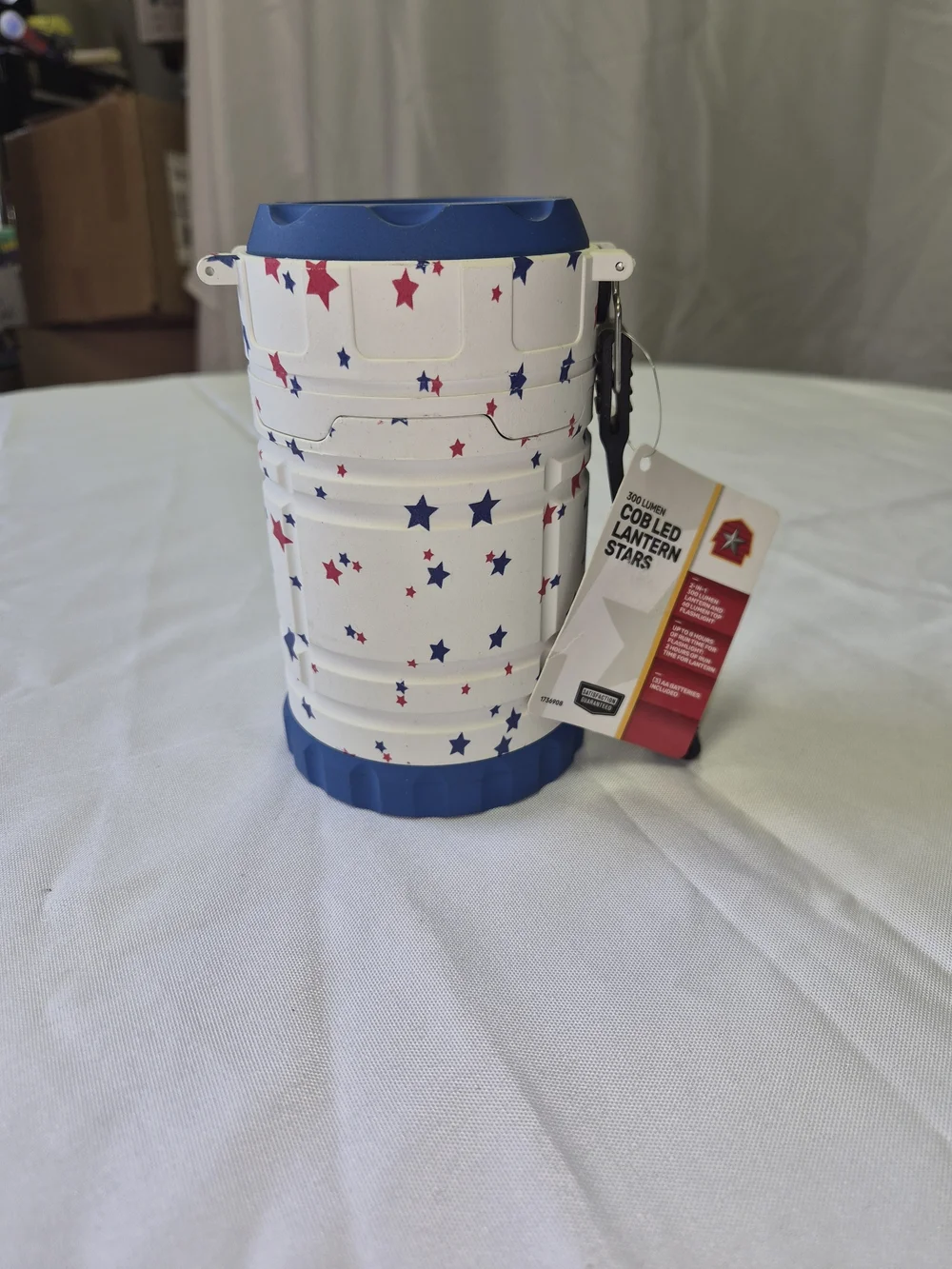 Patriotic Star LED Camping Lantern - White and Blue